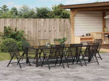 Garden Dining Set 9 pcs Anthracite Powder-Coated Steel 3379295