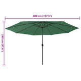 Garden Parasol with LED Lights 400 cm Green 312531