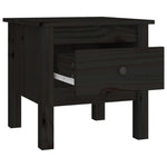 Side Tables 2 pcs Black 40x40x39 cm Solid Wood Pine 813793