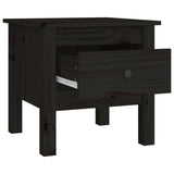 ZNTS Side Tables 2 pcs Black 40x40x39 cm Solid Wood Pine 813793