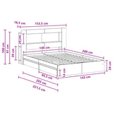 Bed Frame with Storage Grey Sonoma 140 x 200 cm Engineered Wood 3433662
