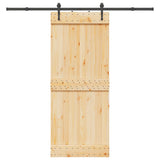 Sliding Door with Hardware Set 85x210 cm Solid Wood Pine 3332696