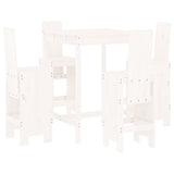 5 Piece Garden Bar Set White Solid Wood Pine 3157770