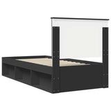 Bed Frame with Headboard Black 75 x 190 cm Solid Pine Wood 3409418