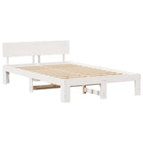 Bed Frame with Headboard White 120 x 200 cm Solid Pine Wood 872654