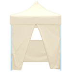 Professional Folding Party Tent with 4 Sidewalls 2x2 m Steel Cream 48882