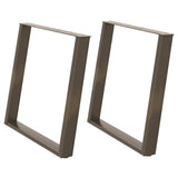Dining Table Legs U-Shaped 2 pcs Natural Steel 90x cm Steel 4012803