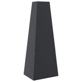 Outdoor Fireplace with Log Store Tower Design Black Steel 4005750