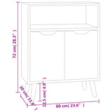 Sideboard High Gloss White 60x30x72 cm Engineered Wood 326828