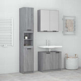 3 Piece Bathroom Cabinet Set Grey Sonoma Engineered Wood 3115882