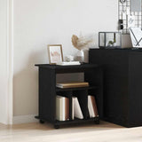 Rolling Cabinet Black Oak 60 x 45 x 55 cm Engineered Wood 862674