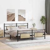 Metal Bed Frame without Mattress Sonoma Oak 180x200 cm Super King 3325098