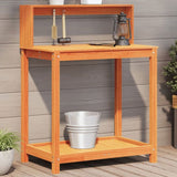 Potting Table with Shelves Brown 82.5x50x109.5 cm Solid Wood Pine 844633