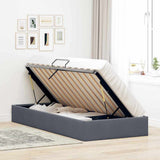 Storage Bed with Mattress Dark Grey 100 x 203 cm Velvet 3370133