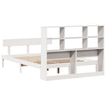 ZNTS Bookcase Bed without Mattress White 140x190 cm Solid Wood Pine 3321801