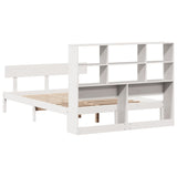 Bookcase Bed without Mattress White 140x190 cm Solid Wood Pine 3321801