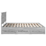 Bed Frame with Drawer Grey Sonoma 180 x 200 cm Engineer Wood 3411094