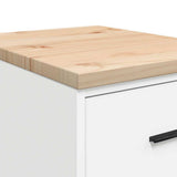 Garage Storage Cabinet White 40x51x85 cm Solid Wood Pine 860589