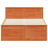 Bed Frame without Mattress with Headboard Wax Brown 120x190 cm Small Double Solid Wood Pine 3308785