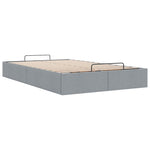Ottoman Bed Frame without Mattress Light Grey Double Fabric 3310919