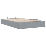 Ottoman Bed Frame without Mattress Light Grey Double Fabric 3310919