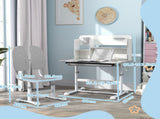 Height Adjustable Kids Desk and Chair Set, Children School Study Desk with Tiltable Desktop, Reading T3398P347976