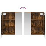 Bathroom Mirror Cabinet Smoked Oak 60 x 14.5 x 70 cm 889059