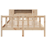 ZNTS Bookcase Bed without Mattress 135x190 cm Solid Wood Pine 3322080