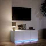TV Cabinet with LED White 97x34x40 cm Engineered Wood 852236