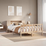 ZNTS Bookcase Bed without Mattress 120x190 cm Small Double Solid Wood Pine 3321649