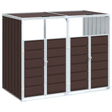 Wheelie Bin Storage for Double Bins Brown 144x81x113 cm Steel 4006178