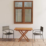 3 Piece Garden Dining Set Poly Rattan & Solid Acacia Wood Grey 3059464