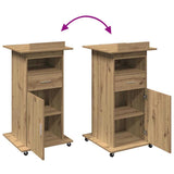 Podium with Drawer Artisan Oak 55 x 55 x 107 cm Engineered Wood 862298