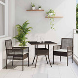 Garden Dining Set 3 pcs Brown Poly rattan 3334925