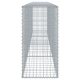 ZNTS Gabion Basket with Cover 400x50x100 cm Galvanised Iron 3295145