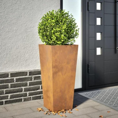 ZNTS Garden Planter 35x35x75 cm Weathering Steel 851092