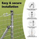 Ground Spike Fence Post 52 pcs Silver Powder-Coated Steel 3350208