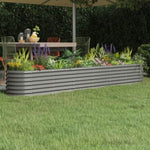 ZNTS Garden Raised Bed Powder-coated Steel 260x40x36 cm Grey 318879