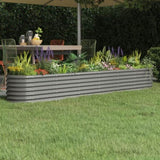 ZNTS Garden Raised Bed Powder-coated Steel 260x40x36 cm Grey 318879