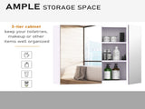 Mirror Cabinet, Wall Mount Bathroom Storage Cabinet with Adjustable Shelf, Double Door Cupboard, 70 T3398P329567