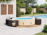 Hot Tub Surround Black Poly Rattan and Solid Wood Acacia 3270639
