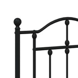 Headboard Black Powder-Coated Steel Double Durable Headboard 353474