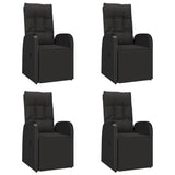 5 Piece Garden Dining Set Black Poly Rattan&Solid Wood Acacia 3157644
