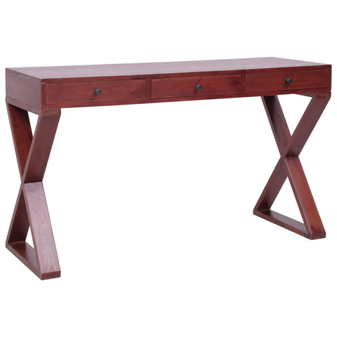 ZNTS Computer Desk Brown 115x47x77 cm Solid Mahogany Wood 337082