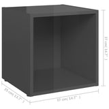 TV Cabinets 4 pcs High Gloss Grey 37x35x37 cm Engineered Wood 805524
