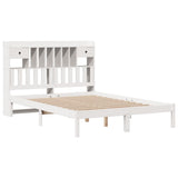 Bookcase Bed without Mattress White 140x190 cm Solid Wood Pine 3321619