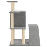 Cat Tree with Sisal Scratching Posts Light Grey 97 cm 172098