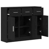 Sideboard Black Oak 91x28x75 cm Engineered Wood 862447