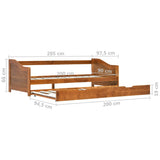 Pull-out Sofa Bed Frame without Mattress Honey Brown 90x200 cm 283153