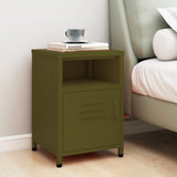 Nightstand Olive Green 35x35x51 cm Steel 336216